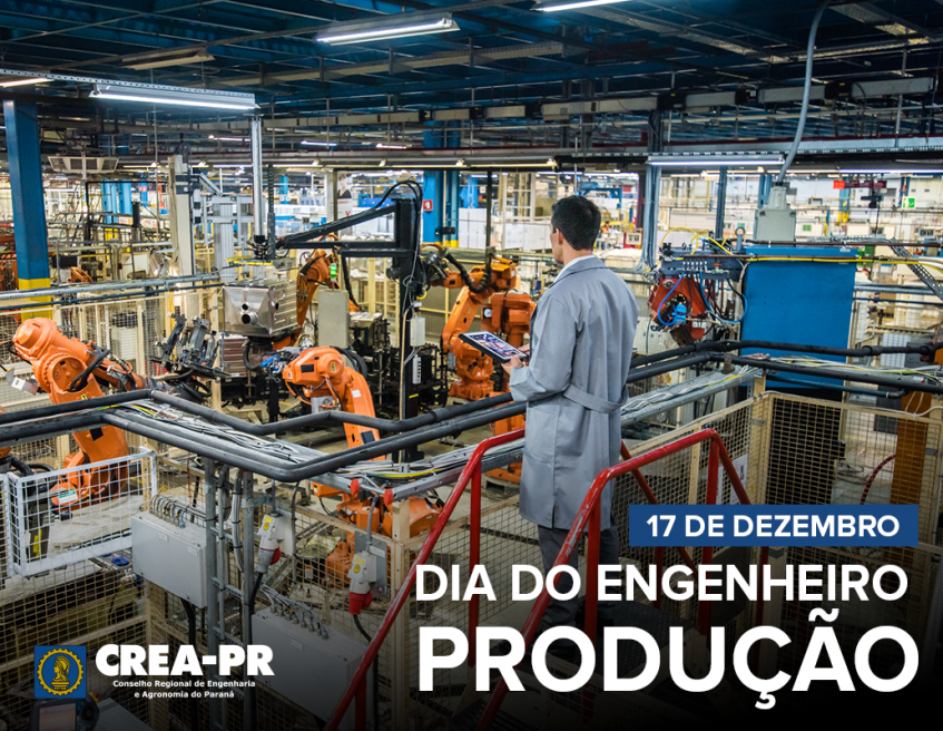 Imagem de um engenheiro de produção em uma fábrica